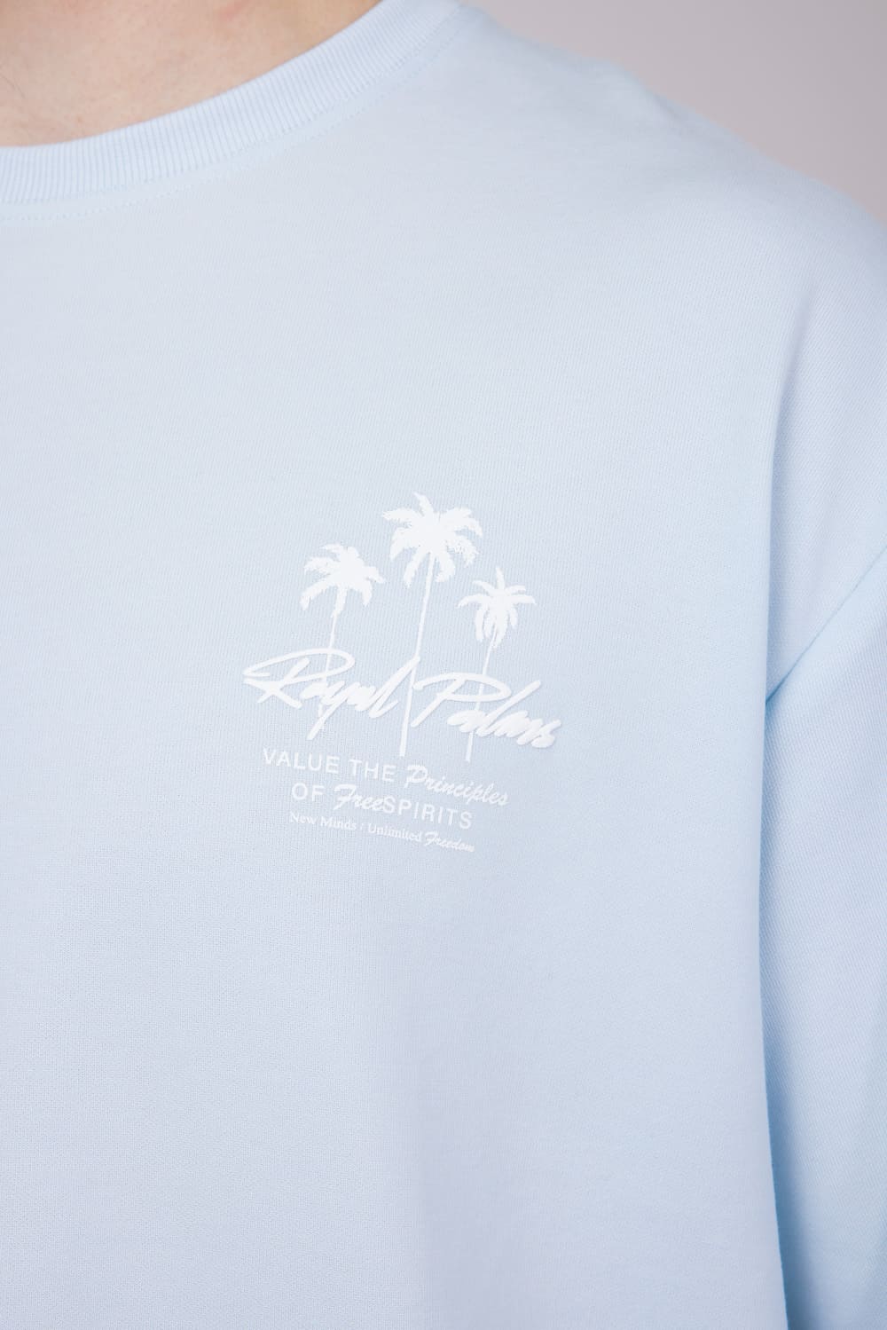 Royal Palms T-Shirt for Men in Light Blue