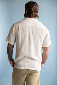 Weatherproof Vintage Cotton Airtex Shirt for Men in Cream