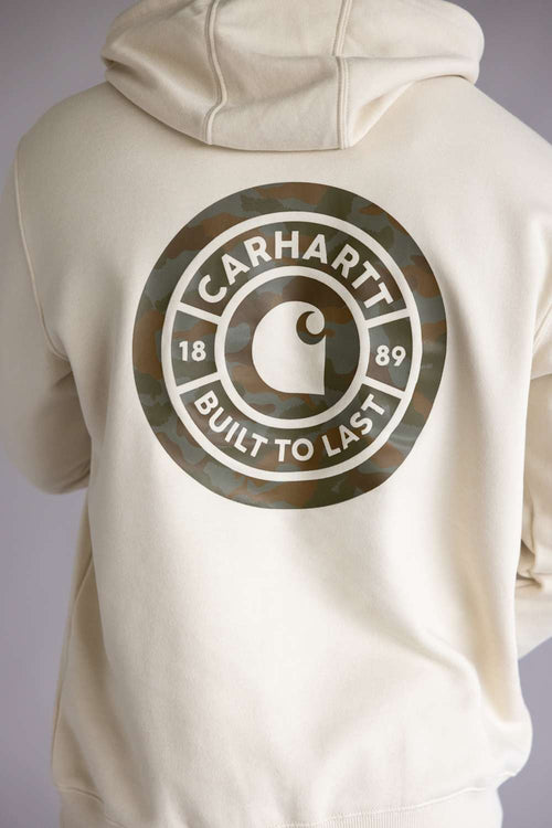 Carhartt Sawyer Camo Sweatshirt Hoodie for Men in Oatmilk
