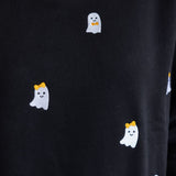 Simply Southern Embroidered Dilara Ghost Crewneck for Women in Black