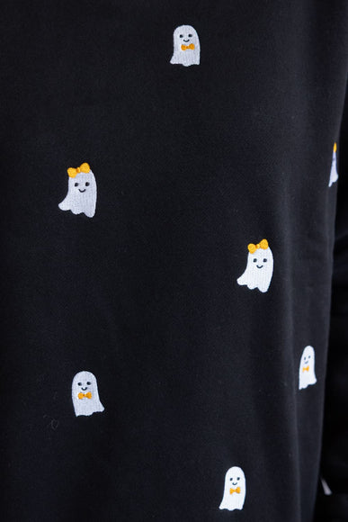 Simply Southern Embroidered Dilara Ghost Crewneck for Women in Black