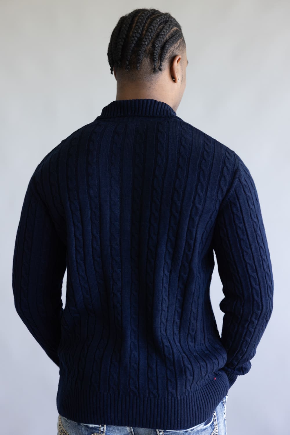 Simply Southern Grayson Quarter Zip Neck for Men in Navy | 0225-MN