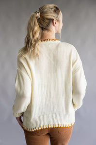  Simply Southern Hello Pumpkin Sweater for Women in Ivory 