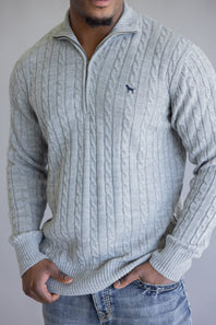 Simply Southern Grayson Quarter Zip Neck for Men in Grey