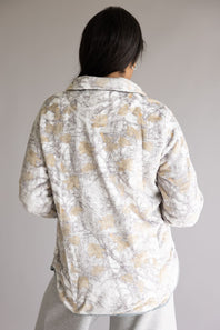 Simply Southern ¼ Zip Fleece Pullover for Women in White Camo