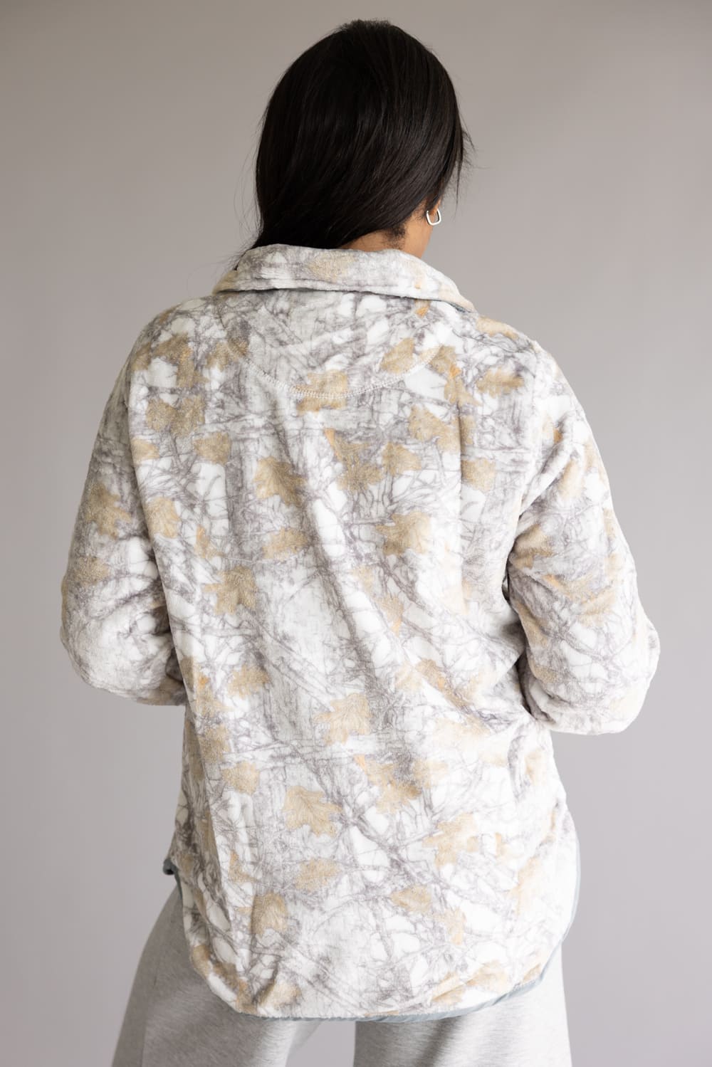 Simply Southern ¼ Zip Fleece Pullover for Women in White Camo