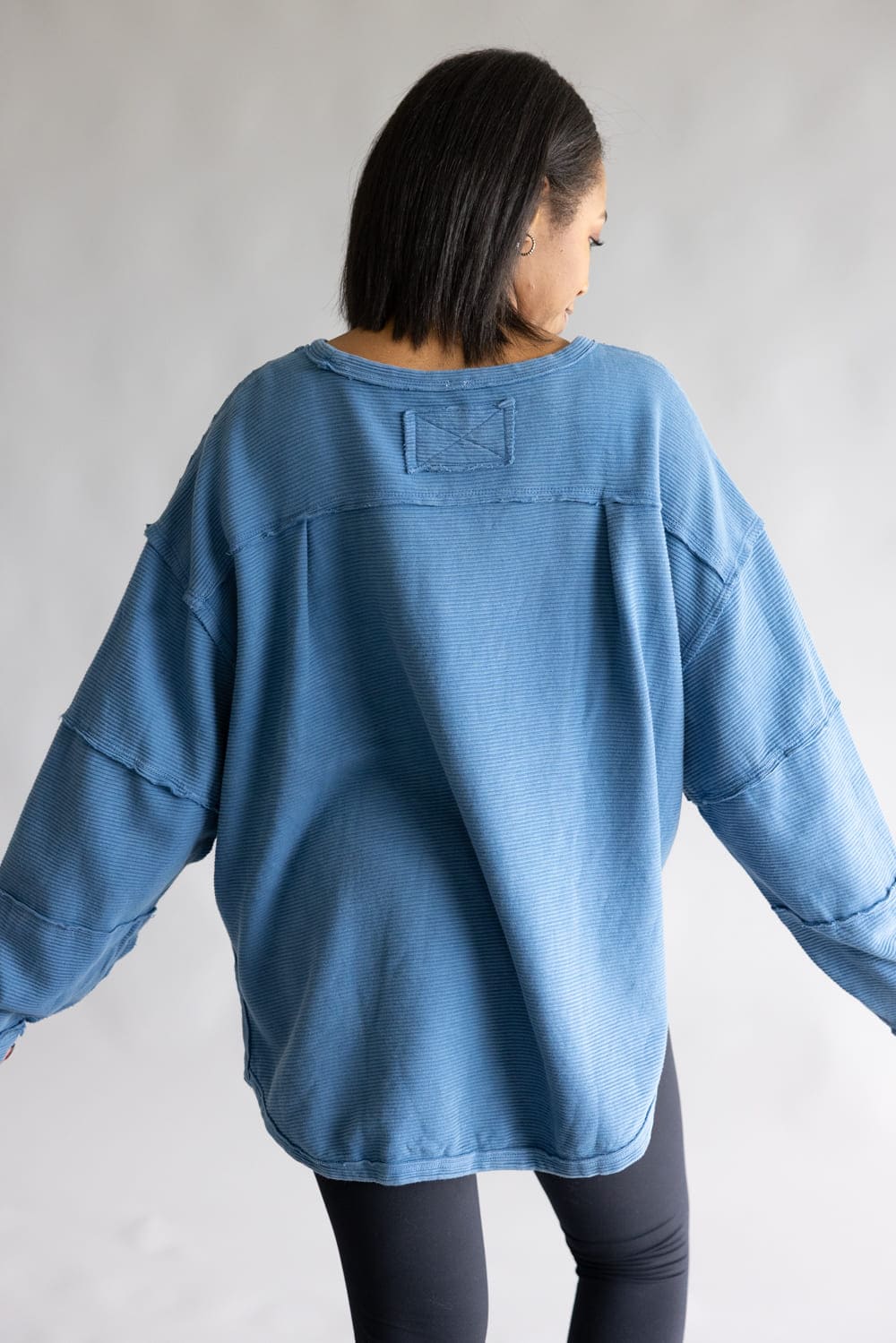 Simply Southern Sabrina Pullover Crewneck for Women in Dark Blue