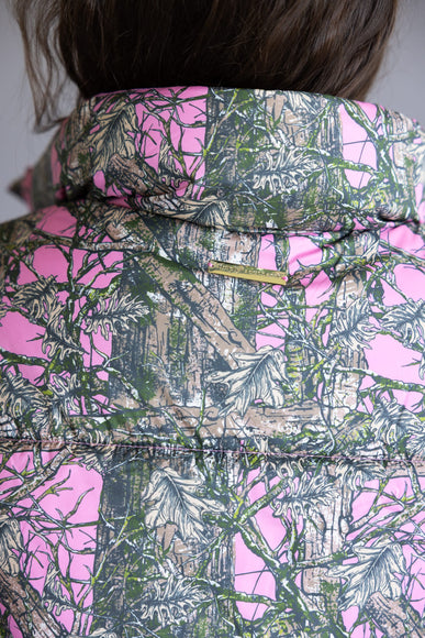 Simply Southern Cropped Puffer Vest for Women in Camo Pink