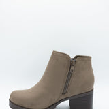 Soda Thumb Lug Booties for Women in Deep Taupe