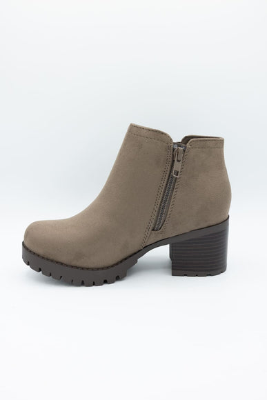 Soda Thumb Lug Booties for Women in Deep Taupe
