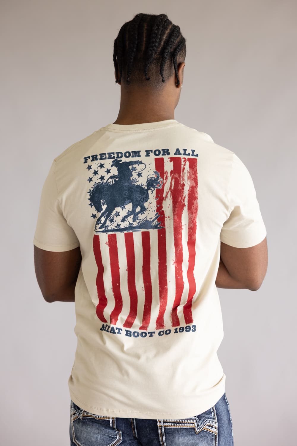  Ariat Split Freedom Painted T-Shirt for Men in Soft Silt 