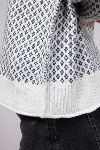 Textured Reglan Sleeve Sweater for Women in Charcoal