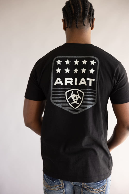  Ariat Patriotic Badge T-Shirt for Men in Black 