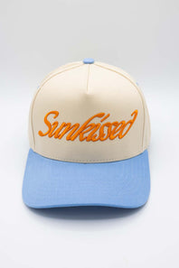 C.C. Sunkissed Trucker Hat for Women in Cream Blue