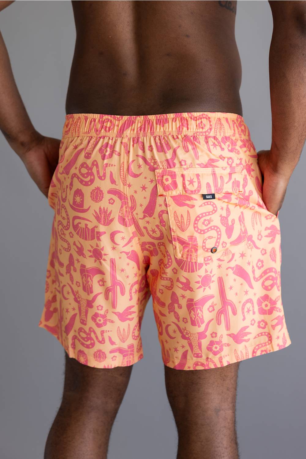 Saxx 2n1 Oh Buoy Swim Shorts for Men in Peach Jelly