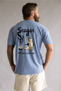 Seager Smokey T-Shirt for Men in Faded Denim