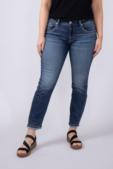 Silver Jeans Boyfriend Mid Rise Slim Leg Jeans for Women