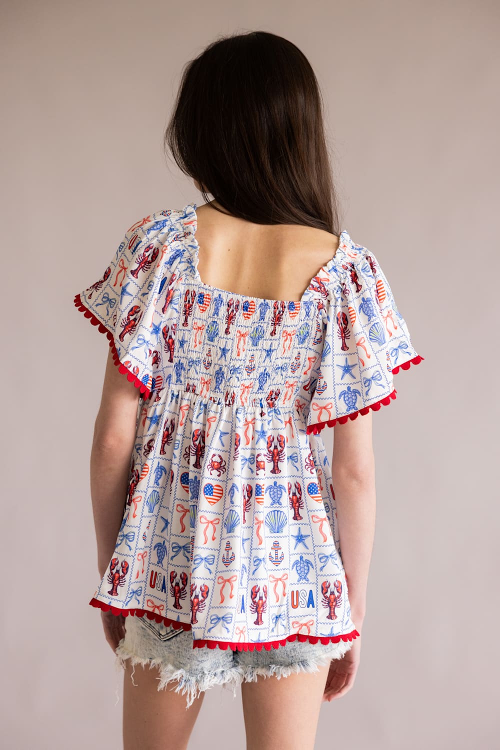 Simply Southern American Girl Top for Women in White