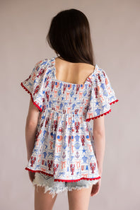 Simply Southern American Girl Top for Women in White