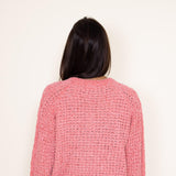 Simply Southern for Women Chenille Cropped Sweater for Women in Pink