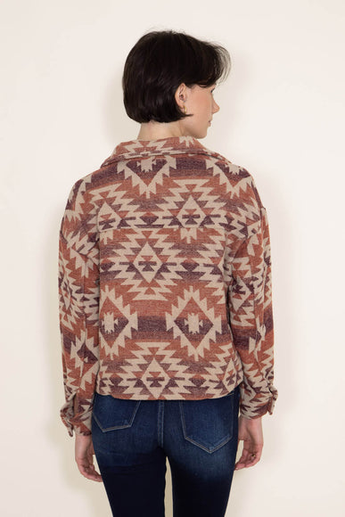 Womens Simply Southern Clothing Cropped Navajo Shacket for Women in Red