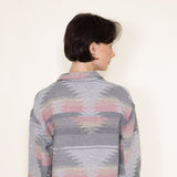 Womens Simply Southern Cropped Pattern Shacket for Women in Grey 