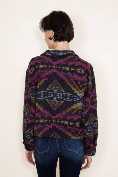 Simply Southern Womens Cropped Patterned Shacket for Women in Multi 