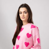 Simply Southern Cropped Valentines Sweater for Women in Pink