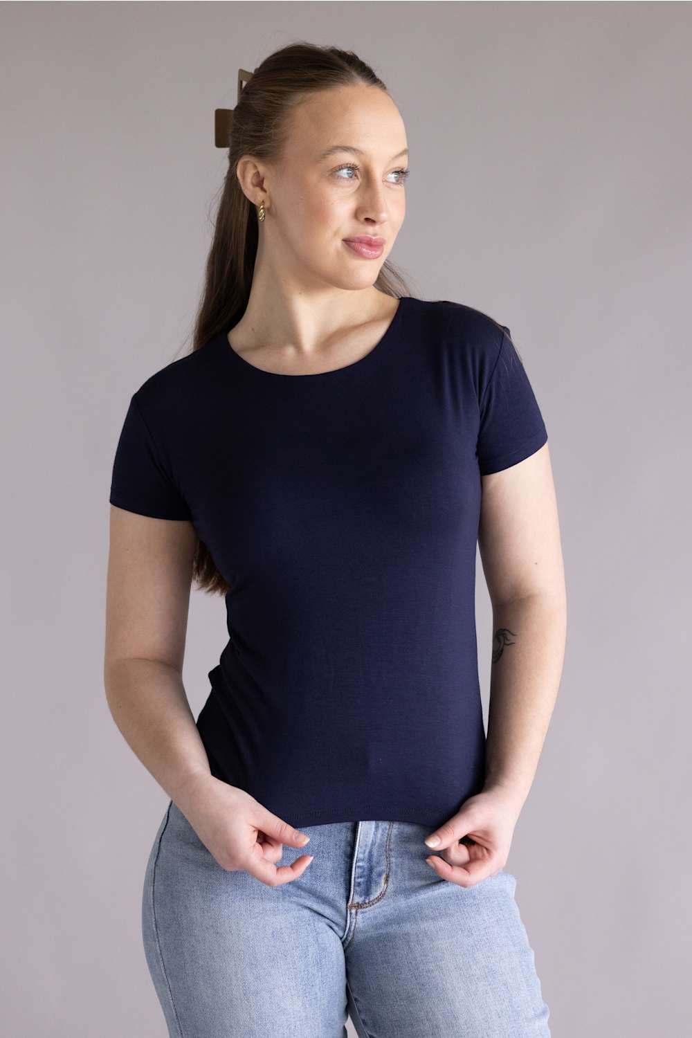 Simply Southern Double Layer T Shirt Navy