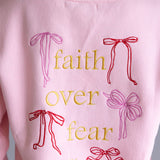 Womens Simply Southern Embroidered Dilara Faith Crewneck for Women in Pink
