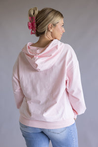 Simply Southern Embroidered Floral Hoodie for Women in Pink