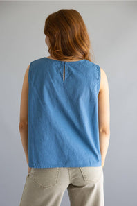 Simply Southern Embroidered Top for Women in Navy