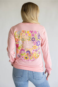 Simply Southern Enjoy Long Sleeve T-Shirt for Women in Tea Rose
