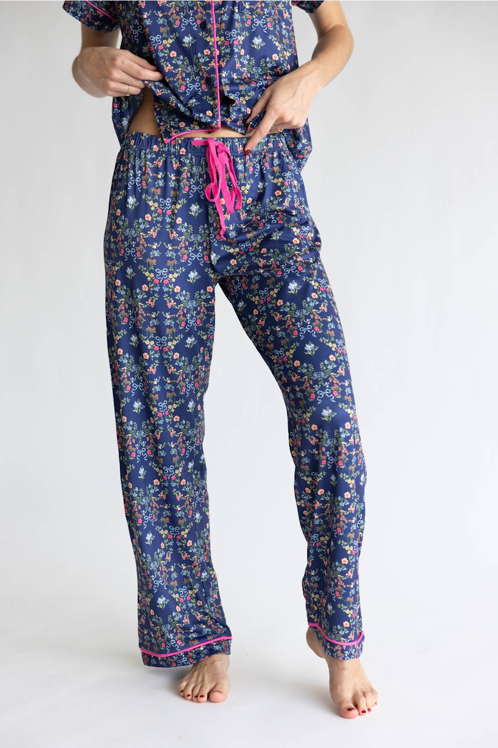 Simply Southern Everyday Simply Soft Pajama Set for Women in Ribbon Flower