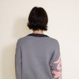 Simply Southern Groovy Zebra Print Cropped Cardigan for Women in Grey