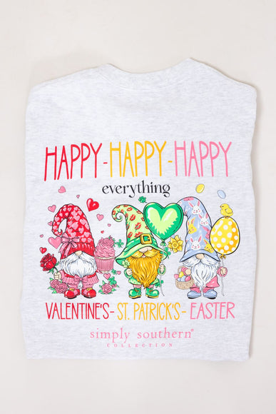 Simply Southern Happy Everything T-Shirt for Women in Ash Gray