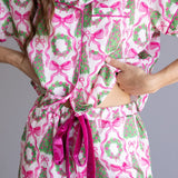 Simply Southern Holiday Satin Pajama Set for Women in Pink
