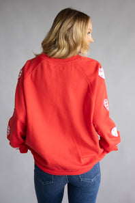 Simply Southern Love Patch Crewneck for Women in Red