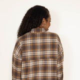 Simply Southern Womens Shirts Plaid Button Up Shirt for Women in Brown