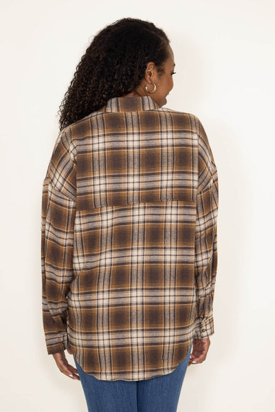Simply Southern Womens Shirts Plaid Button Up Shirt for Women in Brown