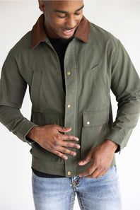 Simply Southern Plaid Lined Jacket for Men in Olive