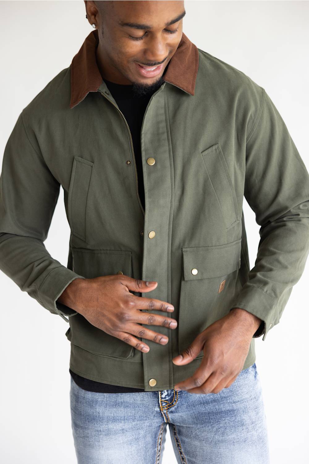Simply Southern Plaid Lined Jacket for Men in Olive