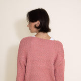 Simply Southern Popcorn Crewneck Sweater for Women in Pink