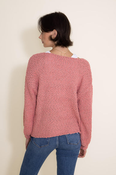 Simply Southern Popcorn Crewneck Sweater for Women in Pink