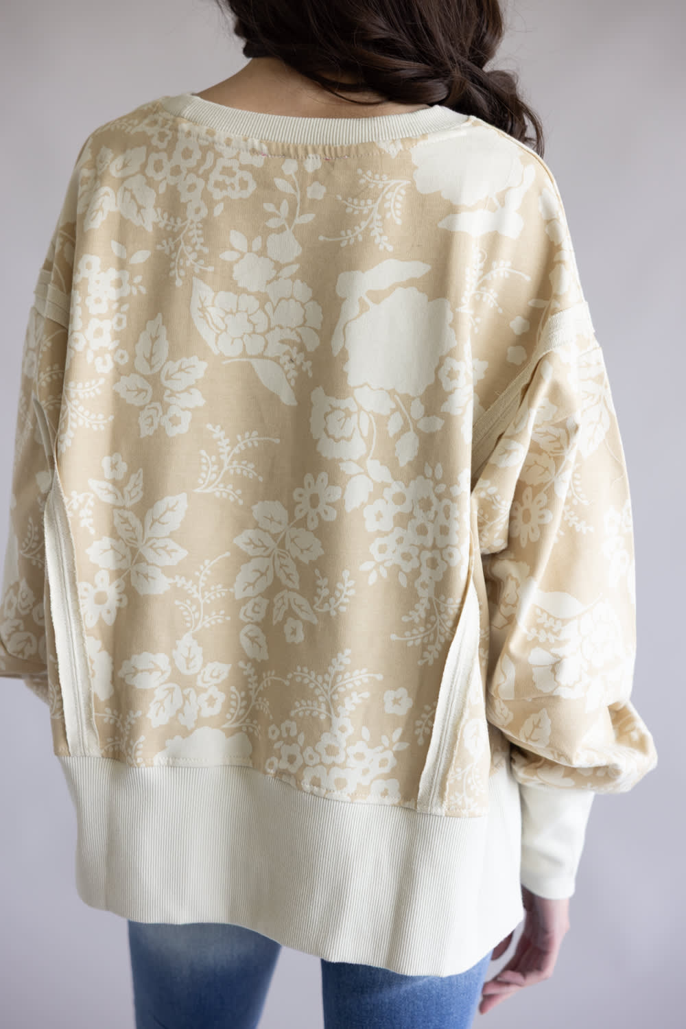 Simply Southern Washed Flag Pullover for Women in Tan
