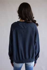 Simply Southern Ribbon Flag Summer Crewneck for Women in Navy