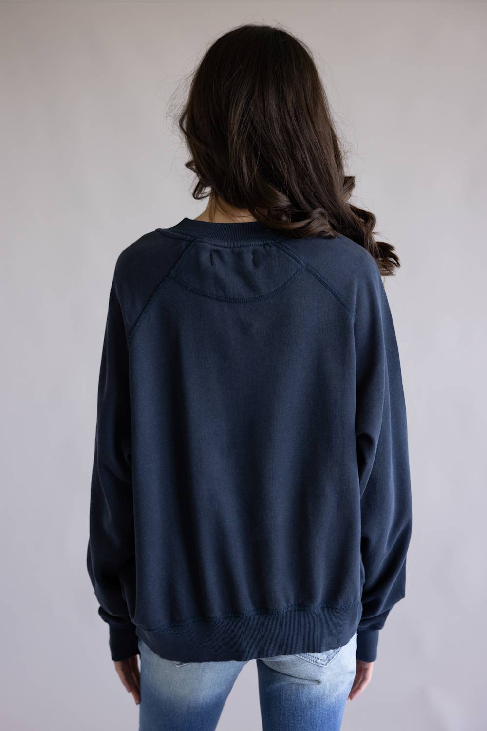 Simply Southern Ribbon Flag Summer Crewneck for Women in Navy