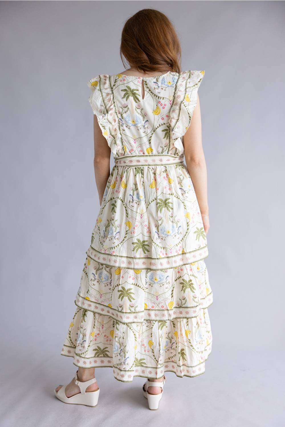 Simply Southern Cabana Tiered Dress for Women in Cream