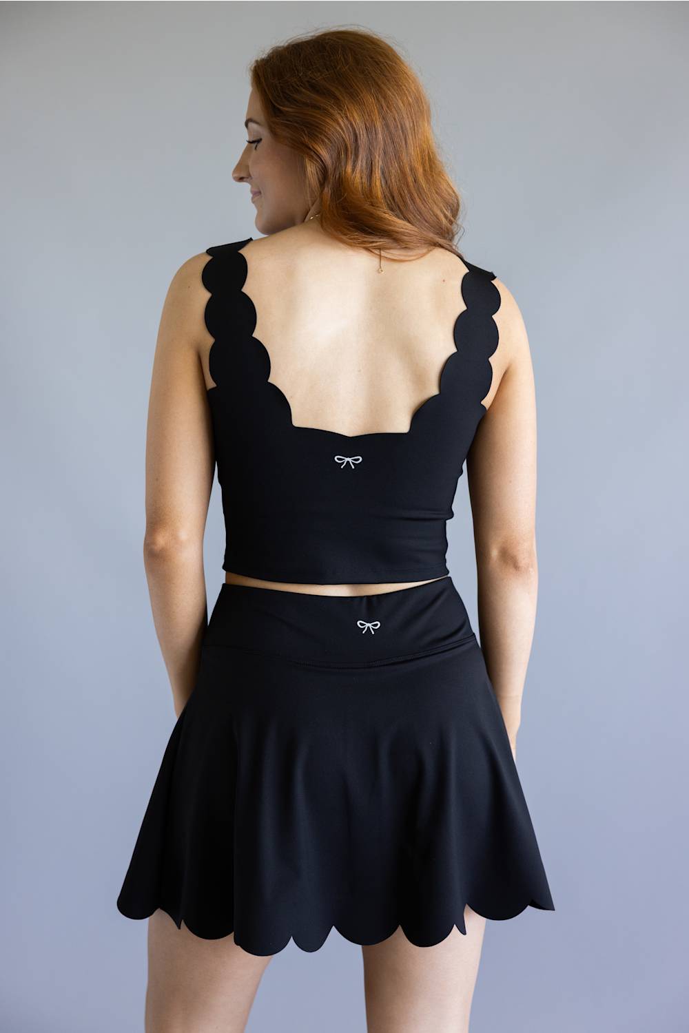 Simply Southern Scalloped Tank for Women in Black