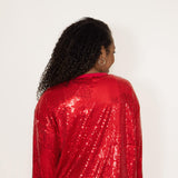 Simply Southern Christmas Sequin Merry & Bright Sweater for Women in Red